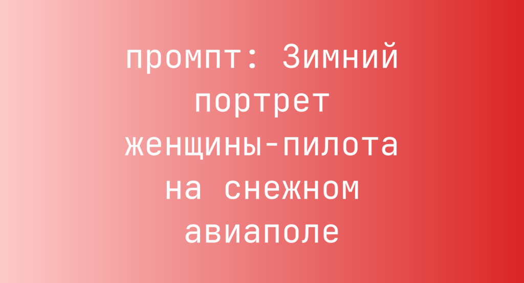 Зимний портрет женщины-пилота на снежном авиаполе