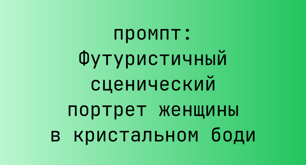 Футуристичный сценический портрет женщины в кристальном боди