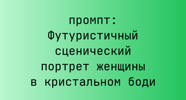 Футуристичный сценический портрет женщины в кристальном боди