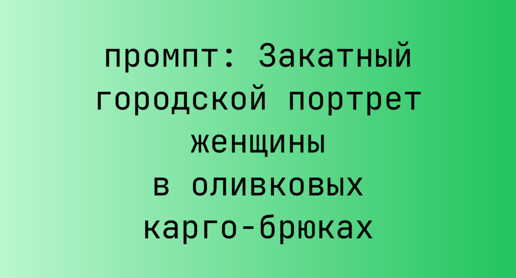 Закатный городской портрет женщины в оливковых карго-брюках