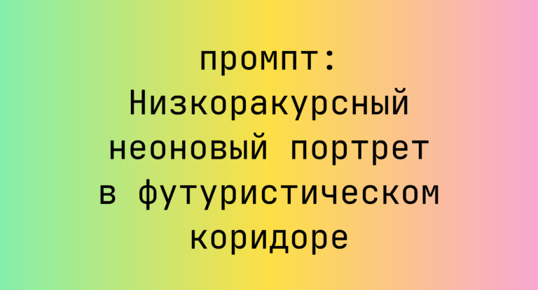 Низкоракурсный неоновый портрет в футуристическом коридоре