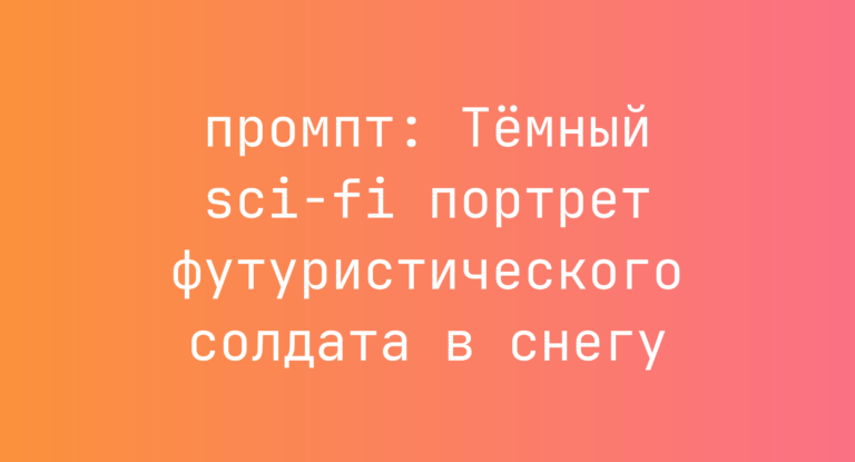 Темный sci-fi портрет футуристического солдата в снегу