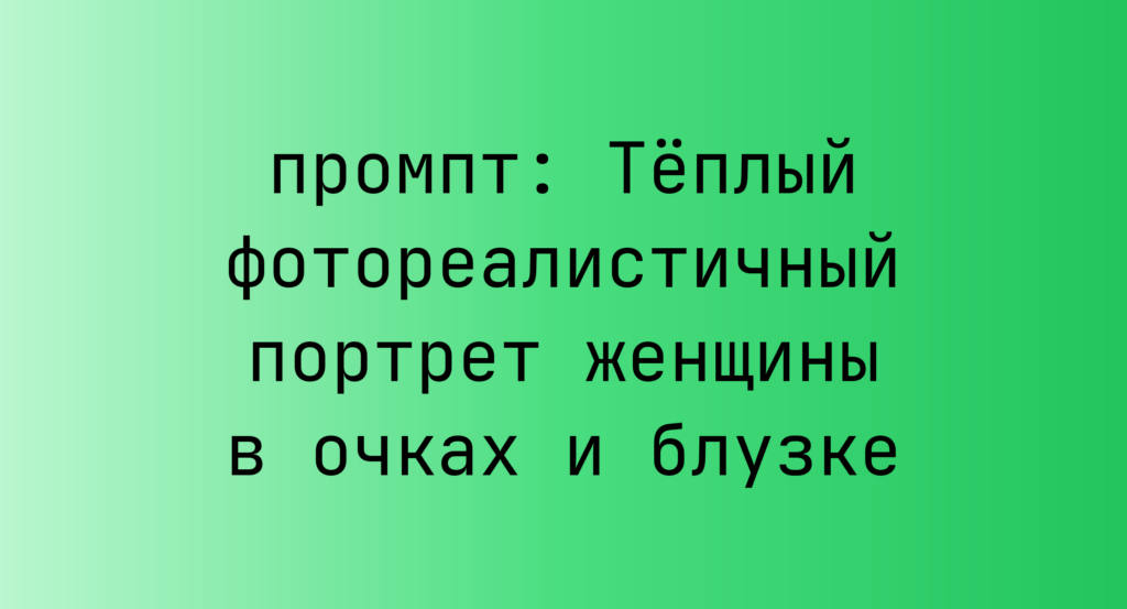Теплый фотореалистичный портрет женщины в очках и блузке