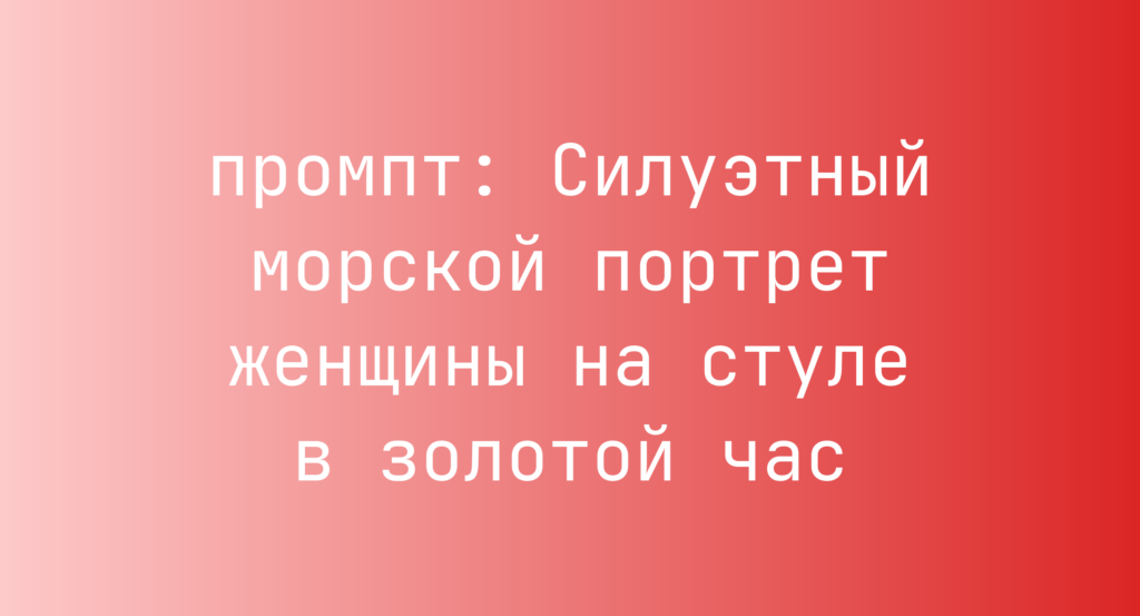 Силуэтный морской портрет женщины на стуле в золотой час