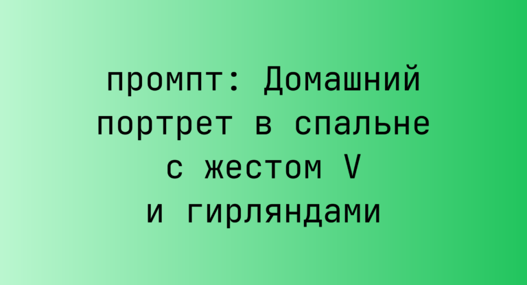 Домашний портрет в спальне с жестом V и гирляндами