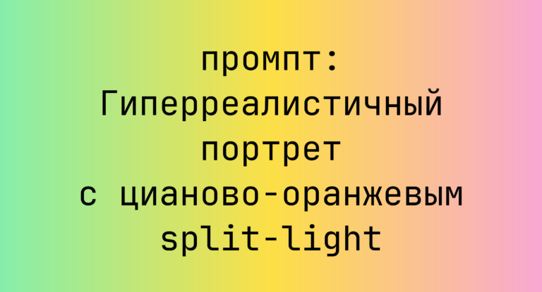 Гиперреалистичный портрет с цианово-оранжевым split-light