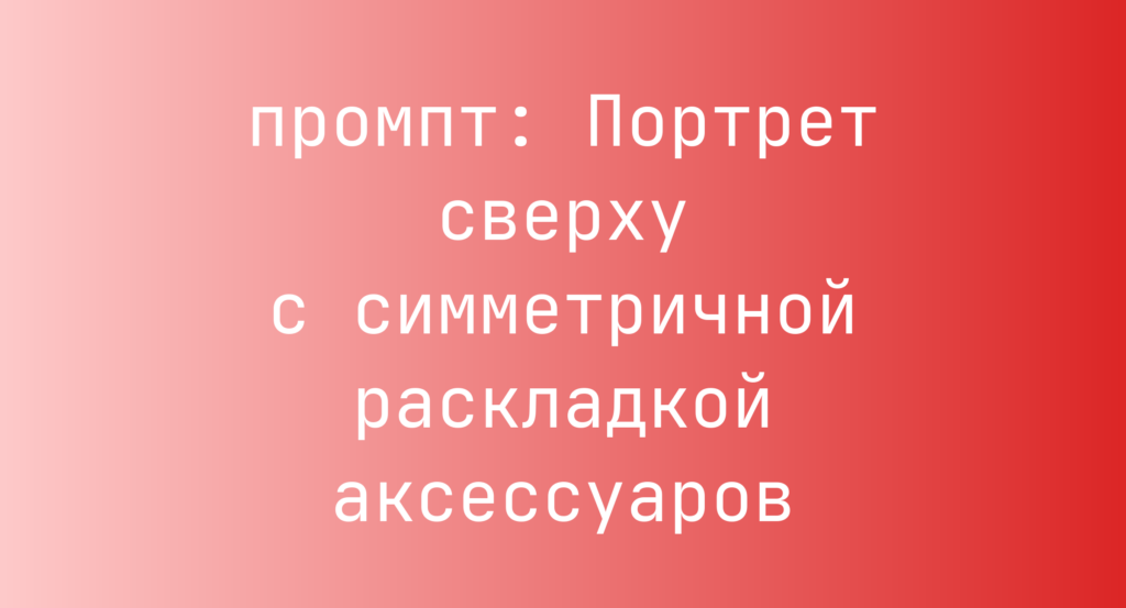 Портрет сверху с симметричной раскладкой аксессуаров