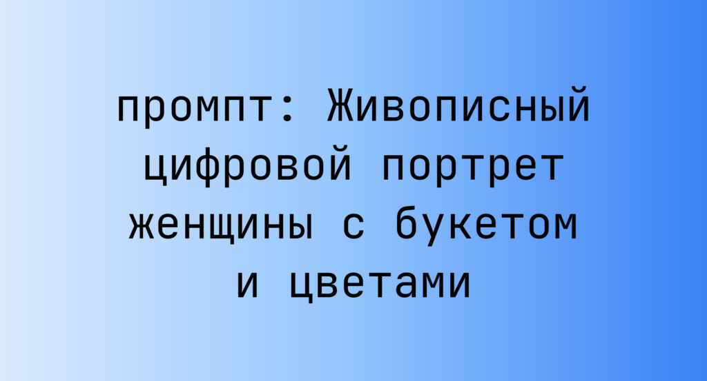 Живописный цифровой портрет женщины с букетом и цветами