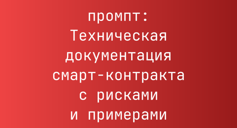 Техническая документация смарт-контракта с рисками и примерами