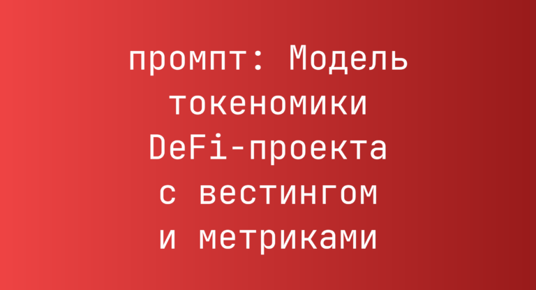 Модель токеномики DeFi-проекта с вестингом и метриками