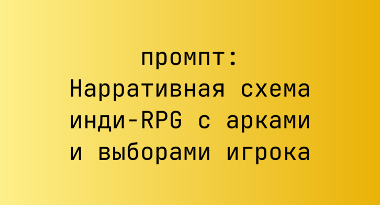 Нарративная схема инди-RPG с арками и выборами игрока