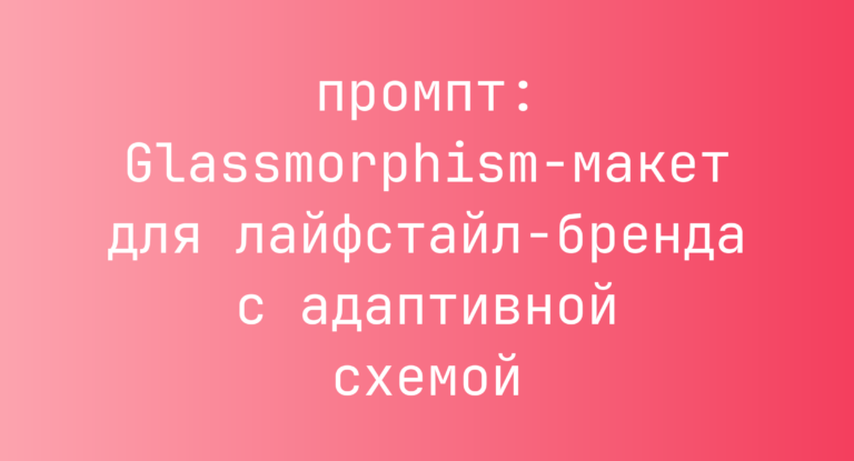 Glassmorphism‑макет для лайфстайл‑бренда с адаптивной схемой