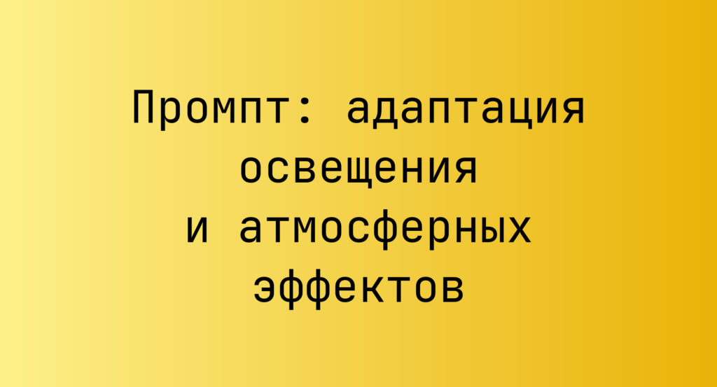 Промпт: адаптация освещения и атмосферных эффектов