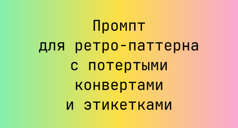 Промпт для ретро-паттерна с потертыми конвертами и этикетками