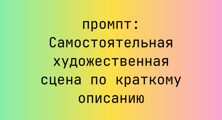 Самостоятельная художественная сцена по краткому описанию