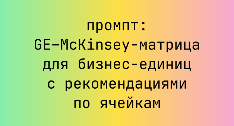 GE–McKinsey-матрица для бизнес-единиц с рекомендациями по ячейкам