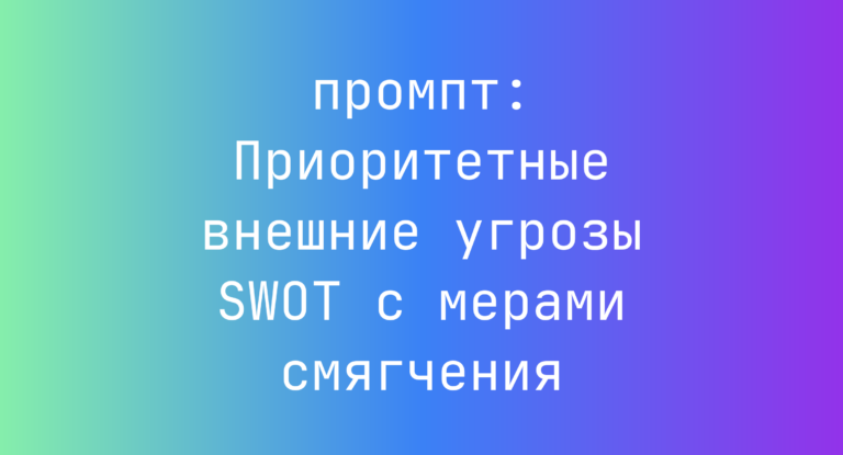Приоритетные внешние угрозы SWOT с мерами смягчения