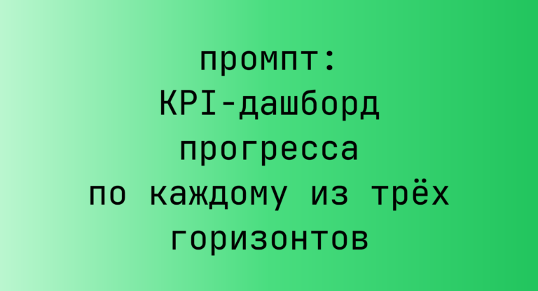 KPI-дашборд прогресса по каждому из трех горизонтов