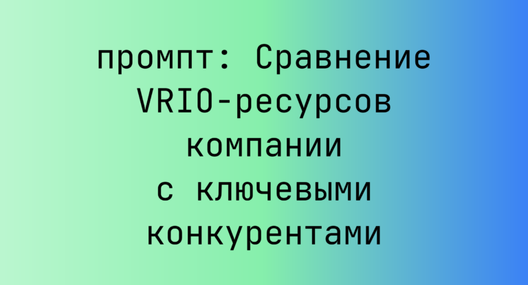 Сравнение VRIO-ресурсов компании с ключевыми конкурентами