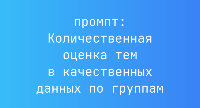 Количественная оценка тем в качественных данных по группам