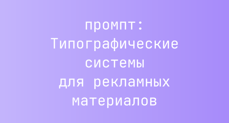 Типографические системы для рекламных материалов