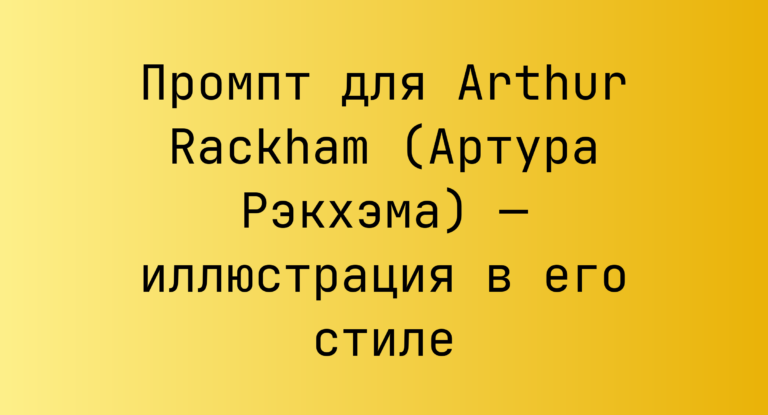Промпт для Arthur Rackham (Артура Рэкхэма) — иллюстрация в его стиле