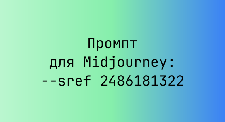 Промпт для Midjourney: –sref 2486181322