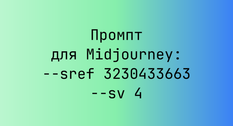 Промпт для Midjourney: –sref 3230433663 –sv 4