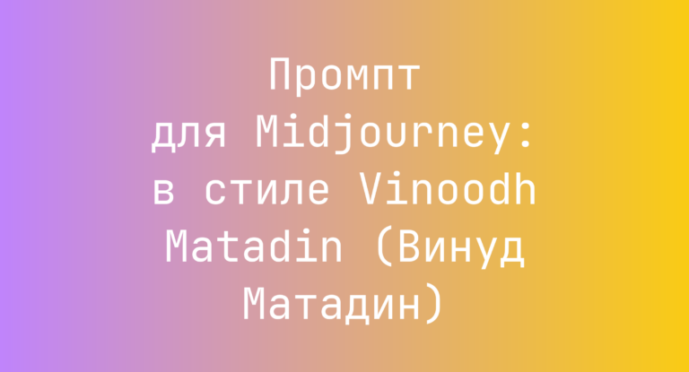 Промпт для Midjourney: в стиле Vinoodh Matadin (Винуд Матадин)