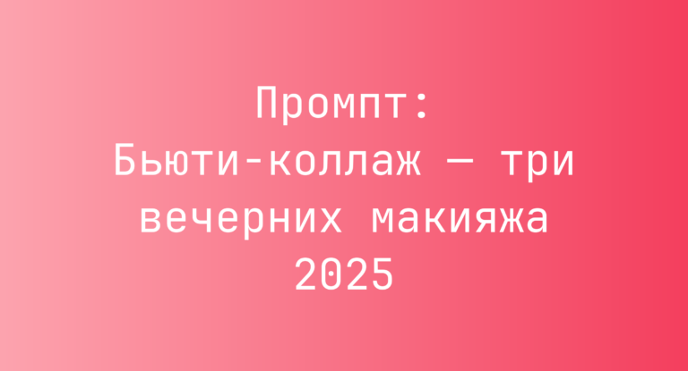 Промпт: Бьюти-коллаж — три вечерних макияжа 2025