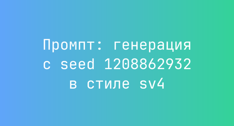 Промпт: генерация с seed 1208862932 в стиле sv4