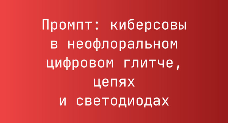 Промпт: киберсовы в неофлоральном цифровом глитче, цепях и светодиодах