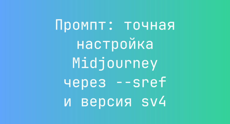 Промпт: точная настройка Midjourney через –sref и версия sv4