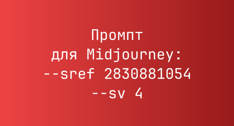 Промпт для Midjourney: –sref 2830881054 –sv 4