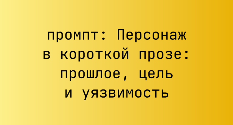 Персонаж в короткой прозе: прошлое, цель и уязвимость