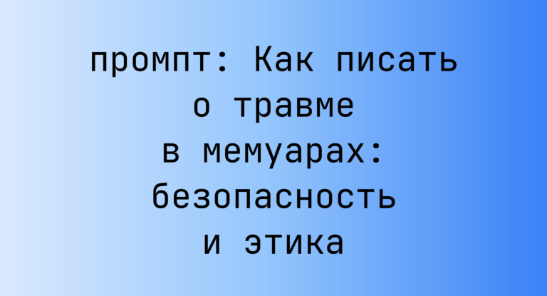 Как писать о травме в мемуарах: безопасность и этика