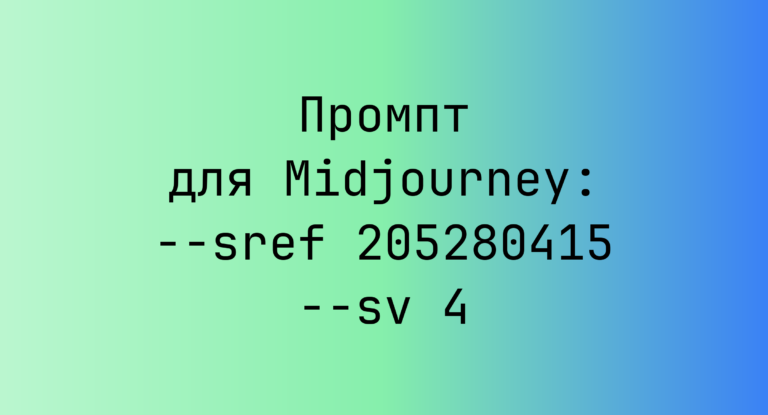 Промпт для Midjourney: –sref 205280415 –sv 4