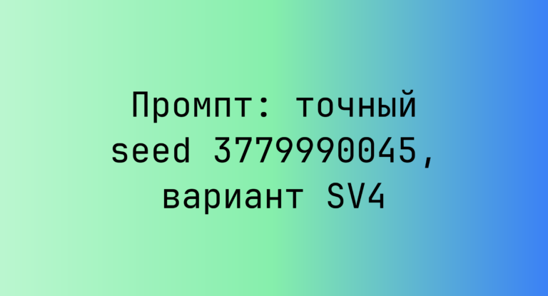 Промпт: точный seed 3779990045, вариант SV4