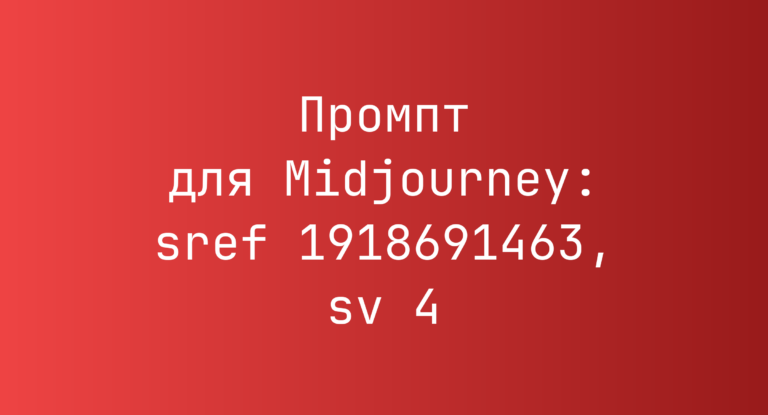 Промпт для Midjourney: sref 1918691463, sv 4