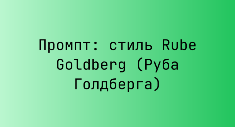 Промпт: стиль Rube Goldberg (Руба Голдберга)