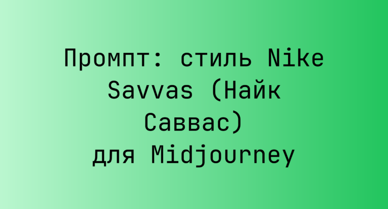 Промпт: стиль Nike Savvas (Найк Саввас) для Midjourney