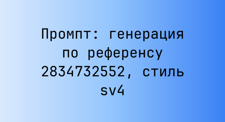 Промпт: генерация по референсу 2834732552, стиль sv4