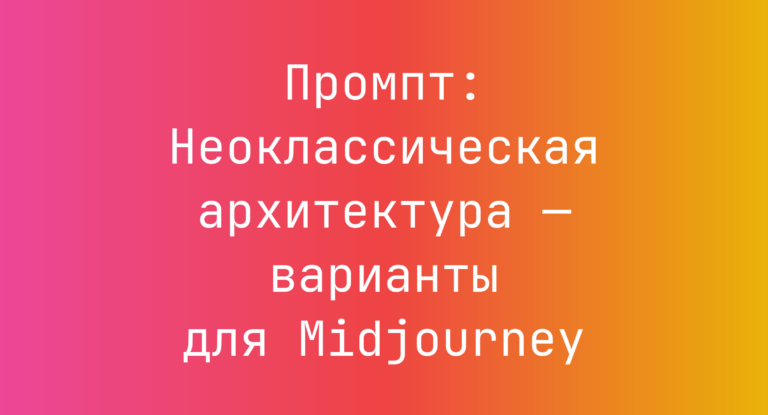 Промпт: Неоклассическая архитектура — варианты для Midjourney