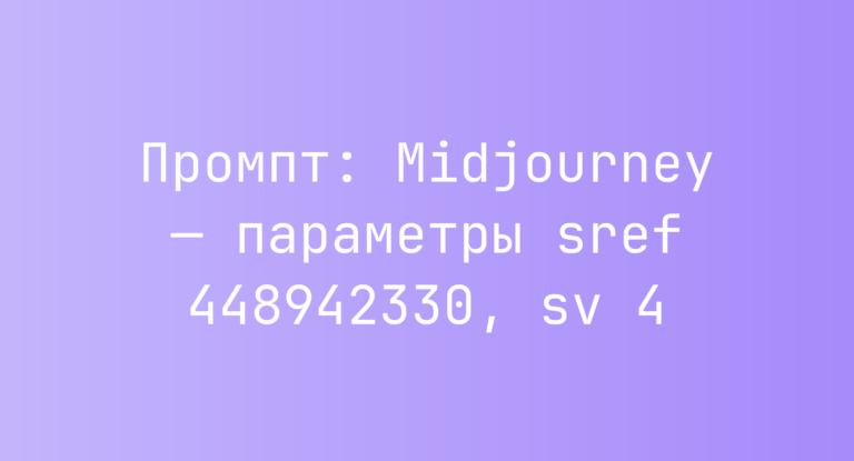 Промпт: Midjourney — параметры sref 448942330, sv 4