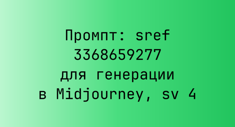 Промпт: sref 3368659277 для генерации в Midjourney, sv 4