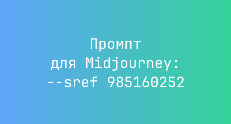 Промпт для Midjourney: –sref 985160252