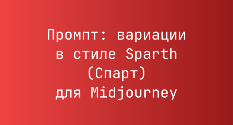 Промпт: вариации в стиле Sparth (Спарт) для Midjourney