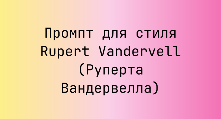 Промпт для стиля Rupert Vandervell (Руперта Вандервелла)