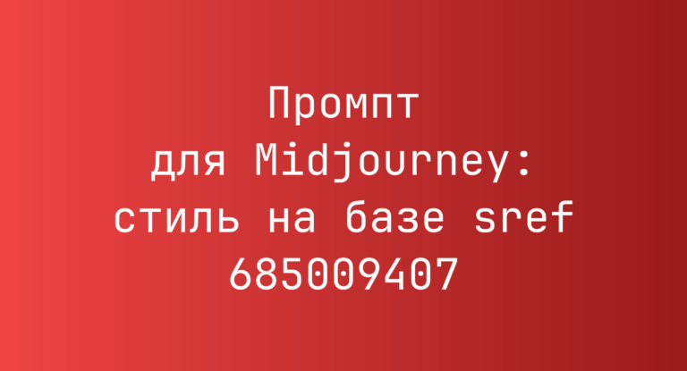 Промпт для Midjourney: стиль на базе sref 685009407