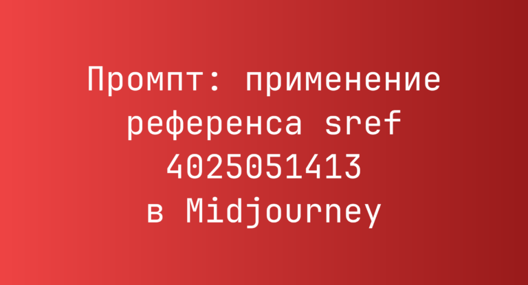 Промпт: применение референса sref 4025051413 в Midjourney